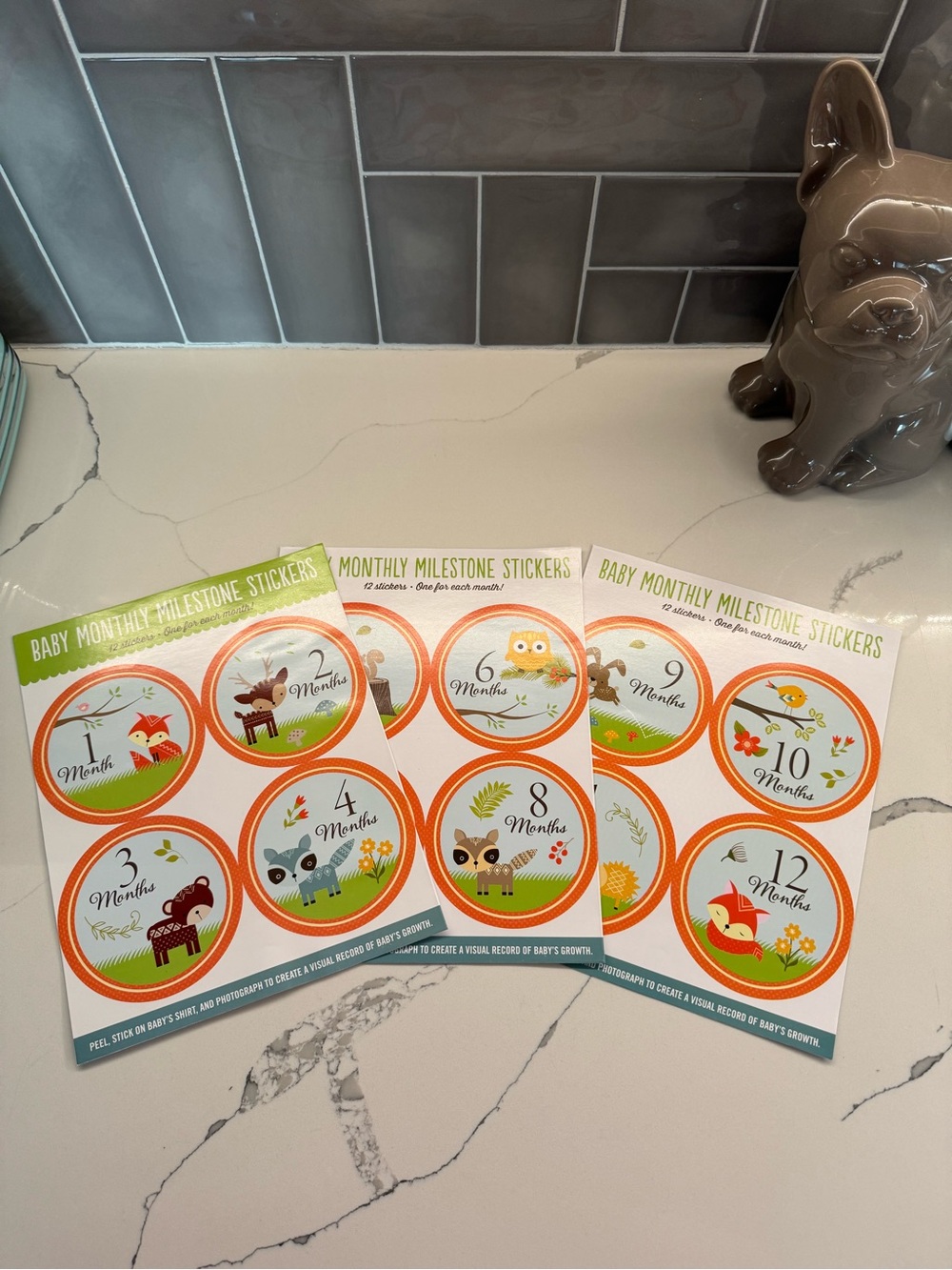 Baby Monthly Milestone Stickers - Woodland Animal Set